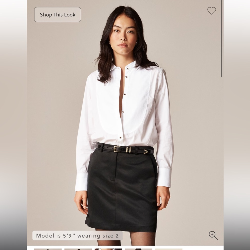 J.Crew Jules tuxedo shirt in cotton poplin